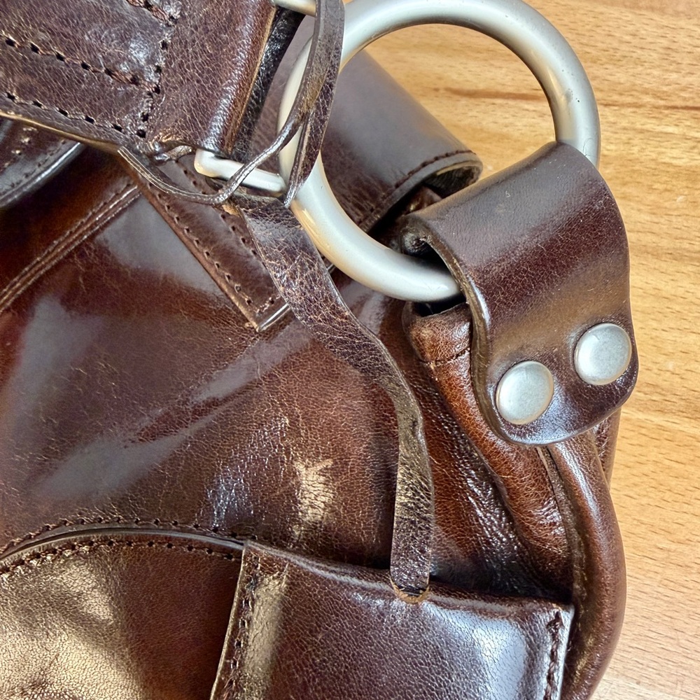 Kenneth Cole Dark Brown Leather Shoulder Bag - Picture 4 of 5